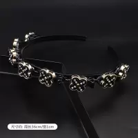 四叶草发箍刘海发卡网红碎发夹子小碎发神器碎发卡编发头箍发夹 四叶草黑色发箍