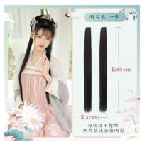 假发女长发隐形无痕接发分段式小片式单卡一片式假发片增发量蓬松 [自然黑]:30厘米 [两片装]:增加发量