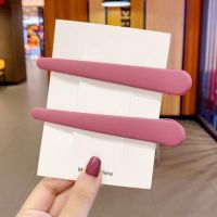 大号化妆发夹固定头发鸭嘴刘海顶夹理发店夹子头饰边夹女一字发卡 1#玫红 2件套