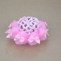 女童蝴蝶结盘发网兜儿童芭蕾拉丁舞蹈盘发网丸子头盘发工具头花女 蝴蝶结款发网粉色