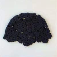 日韩针织发带镂空春秋款手工编织头套透气女头巾包头发饰品 包头黑色