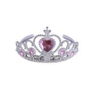 皇冠演出服饰道具雪花手套 辫子套装艾莎魔法棒儿童服饰皇冠配饰 皇冠发箍粉色 均码