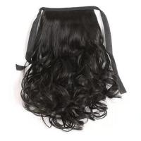 假发女大波浪长卷发马尾绑带式梨花假马尾辫中长款短款逼真假发片 绑带马尾20厘米自然黑