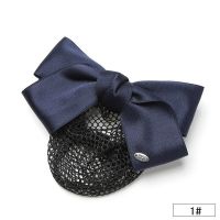 网头发的网子头花女职业发网套银行护士盘发夹发饰品韩国工作头饰 01#藏青