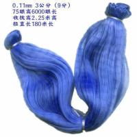 优质进口蓝丝内网捕鱼网粘鱼渔网半成品鱼网片纯铅咬坠伟业渔网厂 0.11丝3公分75眼高6000眼长