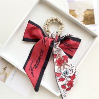 发带丝巾女扎头发头饰飘带法式浪漫外出绑发网红仙气可爱ins 头巾 浪漫巴黎(红) 发带丝巾