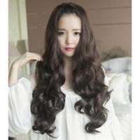 黛娜儿假发女大波浪长卷发半头套假发长卷发发套 自然黑+[新手5件套] 默认