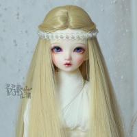 [泡泡家]60cmBJD假发高温丝发胚中分基础款黑长直3分4分6分多色 金色(就是假发一顶) 6分15-16cm