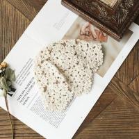 春夏薄款镂空手工女钩帽子编织包头针织帽春秋蕾丝网帽唯美毛线帽 米色 M(55-58cm)