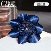 盘发神器发圈护士新款发网兜头花女夏季职业扎头发发饰丸子头饰品 墨蓝色