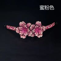 网红同款苞头顶夹日韩水钻发夹头花发圈成人饰品丸子头盘发马尾扣 牡丹花丸子头粉色[中号]