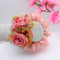 头花发绳头饰百搭绢纱发圈优雅气质布艺花朵马尾个性发绳扎头发饰 绢纱#1