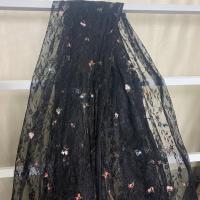 绣花欧根网纱布料立体活动花礼服装刺绣 连衣裙网纱手工辅料论米 1米(宽1.5米)25#