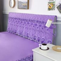 夹棉加厚床头罩全包布艺防尘罩1.5M,1.8M,2.0M保护套 玫瑰花语-紫 1.2米床头罩