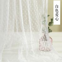 绣花网纱 点点蕾丝软网眼纱布料中圆点透视网纱连衣裙服装diy面料 白色爱心(一米价)