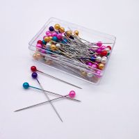 100枚彩色大头针 珠光针 定位针DIY手工固定针服装辅料定型针工具 100枚彩色珠针