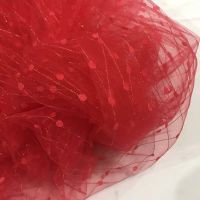 金线流星雨网纱 礼服婚纱时装时尚纱 半身裙舞台装打底衫头饰面料 大红 一件一米价