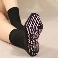 可水洗自发热袜子按摩足底抗菌除臭男女中筒四季通用防臭袜 黑色 1双(体验装)