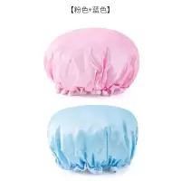 浴帽夏双层加厚一次性家用儿童浴帽女童沐浴头套卡通防水洗澡帽 S11-蓝色+粉色
