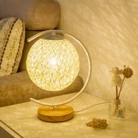 北欧创意ins结婚台灯卧室床头 网红情趣小夜灯少女梦幻月球星空灯 米黄色灯罩(配节能灯泡) 按钮开关