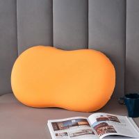 北极绒猫肚皮枕头慢回弹记忆枕单人颈椎枕护颈枕午睡抱枕网红枕芯 大橘黄(可拆洗)猫肚皮枕 35x55cm[含枕套]一只装