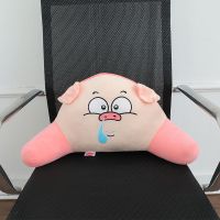沙发靠枕座椅护腰靠垫办公室腰靠床头腰垫汽车抱枕腰枕椅子靠背垫 [新款]粉鼻涕猪腰靠常规款