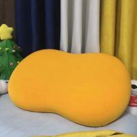 猫肚皮枕助眠护颈枕成人儿童枕记忆棉枕芯不塌陷学生宿舍单人枕头 橘黄色 35*55cm*10cm