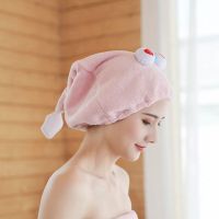 加厚干发帽吸水速干成人浴帽女干发巾吸水毛巾擦头发速干洗头帽子 荷包蛋款[樱粉色]