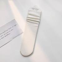 冰冰袜子女夏季薄款中筒ins潮网红天鹅绒堆堆袜jk小腿袜冰丝袜 一双白色