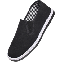 老北京布鞋男软底防滑老人爸爸鞋春秋款透气单鞋中老年男士休闲鞋 橡胶底黑布鞋 36码号