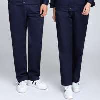 劳保工作服外套男女耐脏防尘套装春秋款上衣裤子工地汽修工装定制 藏蓝色裤子 160/S