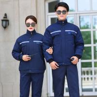 棉袄冬季加厚帆布耐磨保暖工作服户外机修车间冷库棉服上衣 160/80A 90-100斤