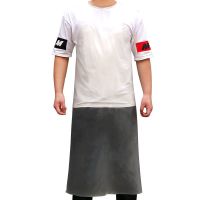 牛津耐磨围裙防水防油石材加厚加大加长围腰耐酸碱耐用大理石围裙 透明[长105cm]