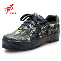 3537解放鞋男作训鞋军训迷彩鞋女工地工作鞋耐磨防滑劳保胶鞋 低腰突击-林地迷彩 38