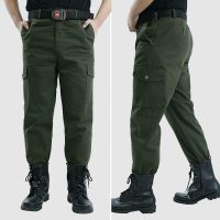 工作服套装男春秋纯棉电焊工耐磨加厚建筑工地迷彩劳保服套装单件 军绿[单裤子]收藏送帽子腰带 M 165[90--110斤