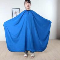 理发围布不粘发防静电加宽大高档理发店家用剃头披布儿童理发围布 纯蓝色围布 [夏季薄绸]普通卡扣卷边超薄