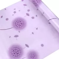 10米 PVC自粘墙纸 即时贴自贴墙壁纸紫色花藤蒲公英带胶背景贴画 墙纸-紫色蒲公英-10米