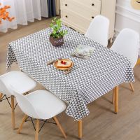 桌布餐桌茶几ins学习桌宿舍可爱小清新圆桌布格子复古北欧风 小灰三角(加厚锁边) 65*150cm(宿舍通用)