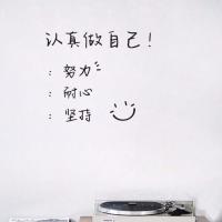 创意ins励志句子努力的意义 手写文艺宿舍卧室书房客厅装饰墙贴纸 k-611B款认真做自己[黑色] 小