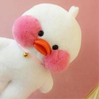 网红玻尿酸鸭子毛绒玩具少女心可爱玩偶娃娃公仔女生日礼物小黄鸭 白色裸鸭
