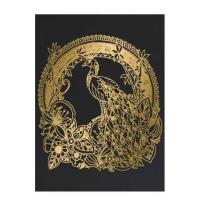 4K金色银色刮画纸8K 幼儿园手工DIY绘画4开8开纯金色刮刮画刮蜡纸 A4 金色刮画纸5张+1支竹笔