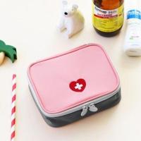 便携迷你救生包急救包旅行家用药包药品收纳包装药的包包立体小号 粉色小号立体药包