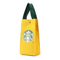 帆布小包包女潮韩水杯包袋新款印花水桶包手拎包少女轻便手提包包 黄色水杯包