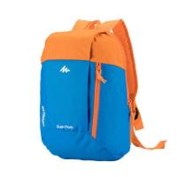 迪卡侬 双肩背包男/女 旅行休闲迷你运动包 潮帆布包10L QUECHUA 橙蓝色