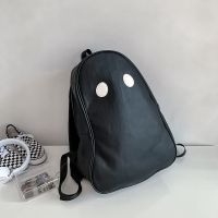 小众丑萌书包 原创大容量旅行包学生个性电脑背包 幽灵小鬼双肩包 黑色(普通款-无加固)