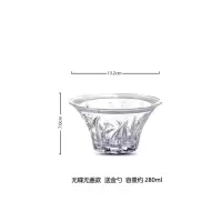 欧式透明水晶碗甜品碗带盖玻璃碗套装水果沙拉碗燕窝碗网红ins碗 发财树无碟无盖款