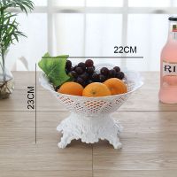 欧式多层水果篮创意三层干果盘现代客厅糖果盘点心盘塑料果盆果篮 JAC小号带底座