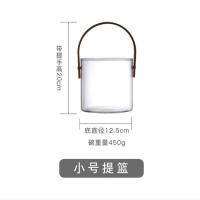 北欧风格水果手提篮家用客厅大沙拉碗简约创意网红拍摄果篮 小号提篮透明色