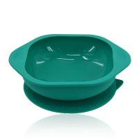硅胶吸盘餐碗儿童婴儿吃饭训练碗硅胶防摔辅食餐具餐碗勺套装 绿色单碗