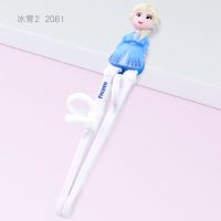 迪士尼儿童训练筷子男孩3岁2一段宝宝学习练习筷小孩餐具勺子套装 3D筷冰雪2